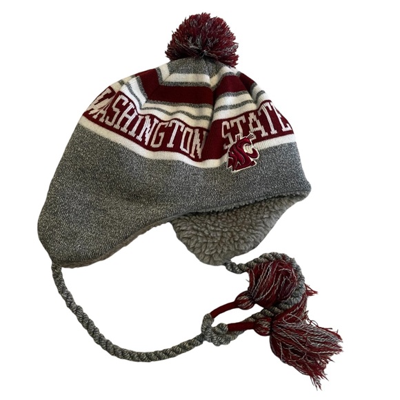 WSU Cougars‎ Beanie Adult One Size Multicolor Cuffed Knit Hat With Pom NCAA Logo - Picture 1 of 7